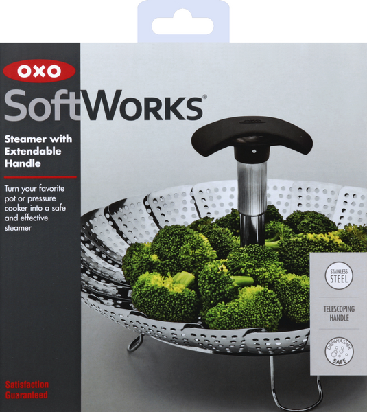 OXO SoftWorks Steamer, Stainless Steel, with Extendable Handle