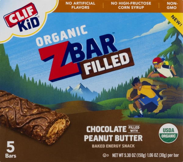 Clif Kid Organic Z Bar Filled Chocolate Filled With Peanut
