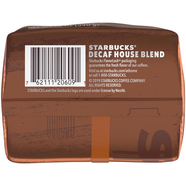 Starbucks Ground Decaf Medium Roast House Blend Coffee 12 oz | Hy-Vee ...