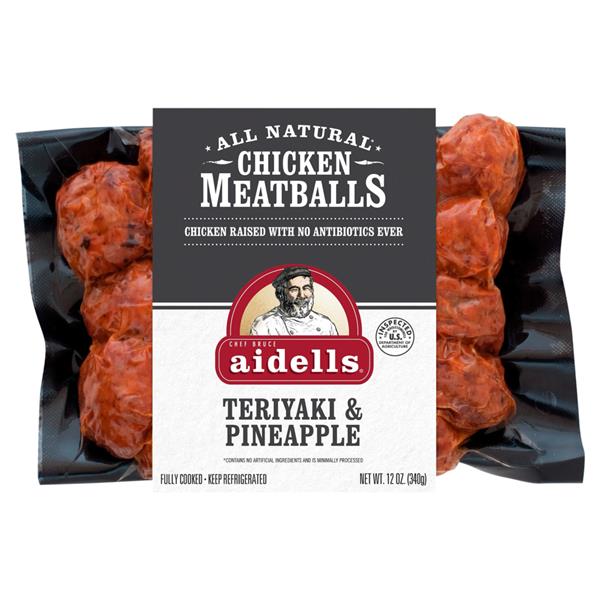 Aidells Chicken Meatballs, Teriyaki & Pineapple, 12 oz. | Hy-Vee Aisles ...