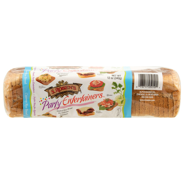 S. Rosen's Party Entertainers Cocktail Size Caraway Rye Bread 12 oz ...