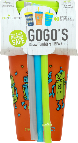  Reduce GoGo's – 12 oz Kids Tumbler Set, 3 Pack