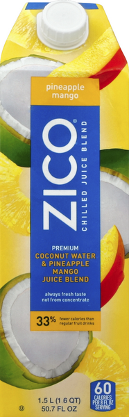 ZICO Chilled Juice Blend Coconut Water & Pineapple Mango Juice
