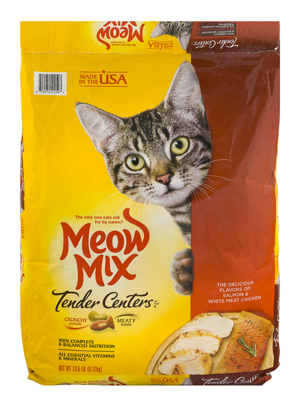meow Meow Mix Cat Food Tender Cuts Salmon & Chicken Flavors | Hy