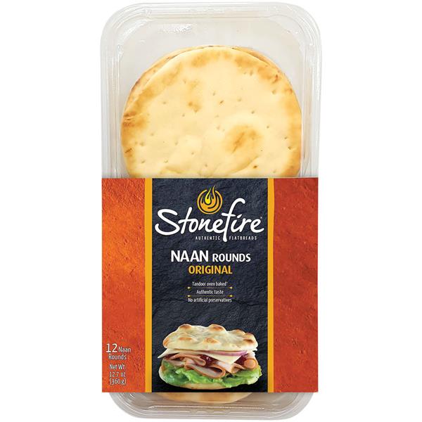 Stonefire Authentic Flatbreads Original Naan Rounds 12 ct Package Hy