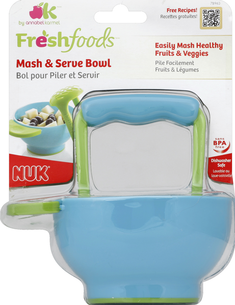 NUK Food Masher and Bowl by Annabel Karmel BPA-Free 