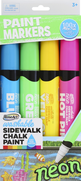 RoseArt Sidewalk Chalk Paint Neon Markers