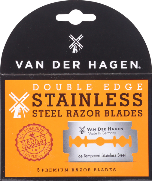 VAN DER HAGEN Ice Tempered Stainless Steel Razor Blades (5 Blades)