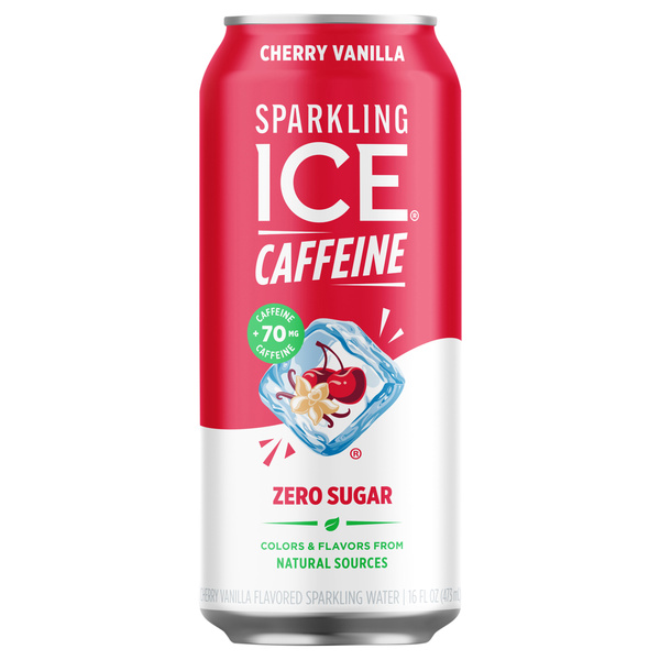 Sparkling Ice +Caffeine, Cherry Vanilla Flavored Sparkling Water