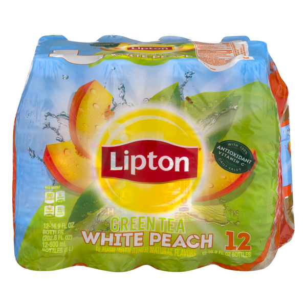 Lipton Lipton Green Tea White Peach 16.9 Fl Oz 12 Count 12 Ea
