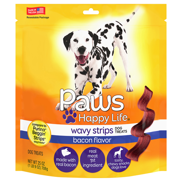 Paws Happy Life Bacon Flavor Wavy Strips Dog Treats | Hy-Vee