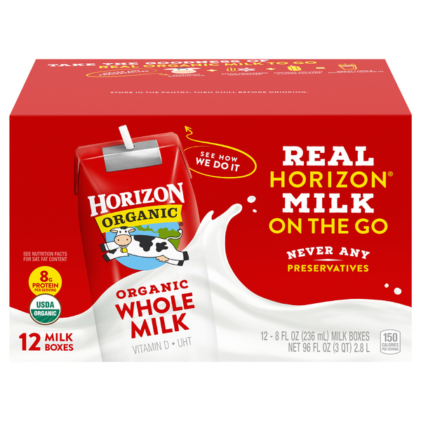 Horizon Organic Whole Milk 12-8 fl. oz. Boxes | Hy-Vee Aisles