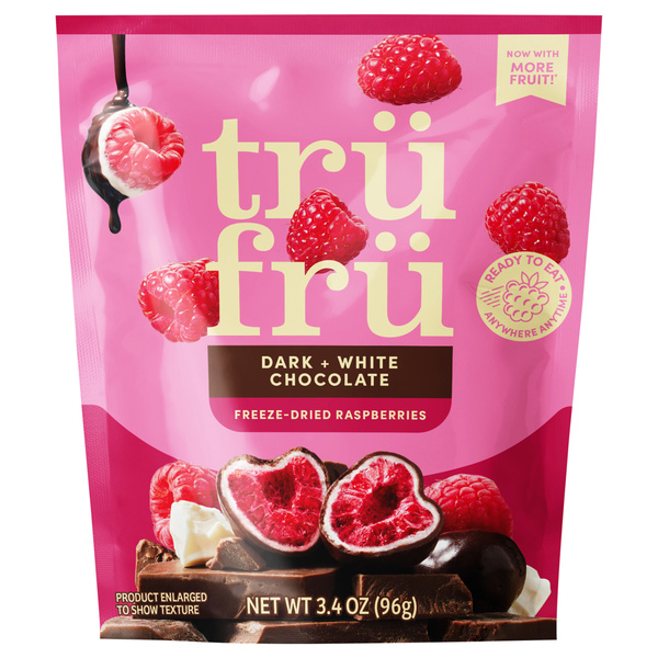 Tru Fru Freeze Dried Raspberries in Dark & White Chocolate | Hy-Vee ...