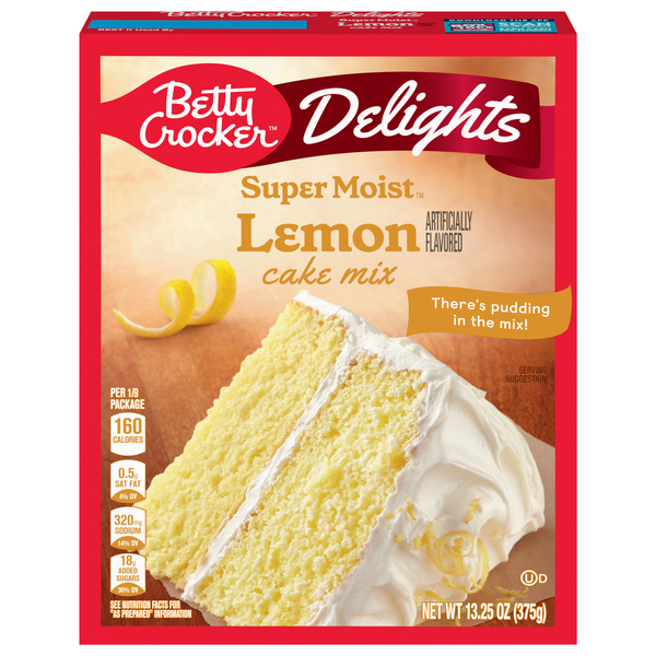 Betty Crocker Delights Super Moist Lemon Cake Mix, 13.25 oz | Hy