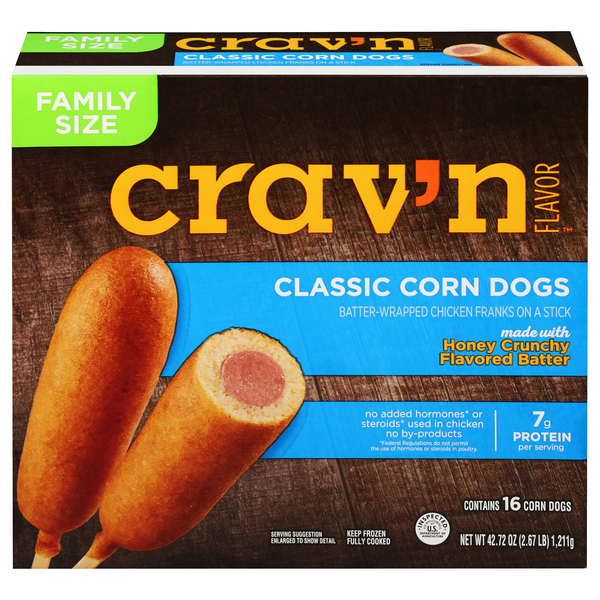 Honey Crunchy Corn Dog Plus Crav'N Corn Dogs, Chicken Family Size
