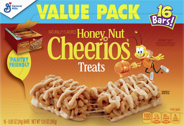 Honey Nut Cheerios Cereal Treat Bars, Value Pack, 16 Ct