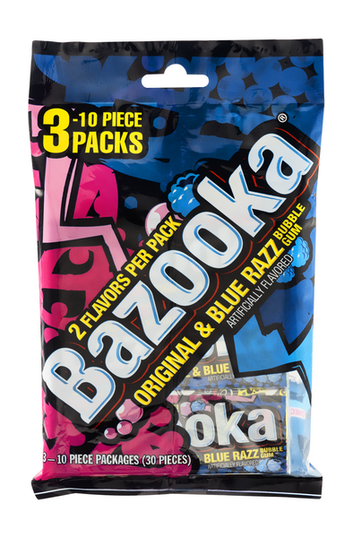 Bazooka Bubble Gum Original & Blue Razz - 10 Piece 3 Pack | Hy-Vee