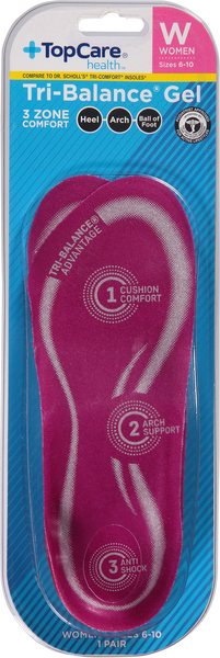 TopCare Women's Tri Balance Gel Orthotics Size 6-10 Hy-Vee