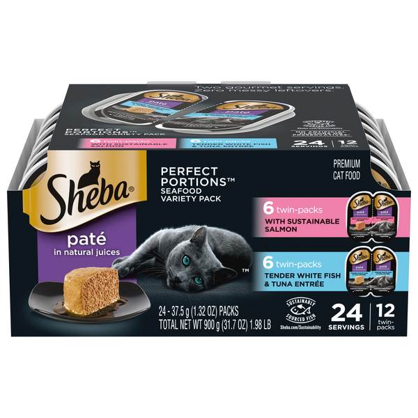 Sheba Perfect Portions Multipack Seafood Cat Food 12 - 1.32 oz Packs