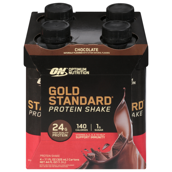 Optimum Nutrition Gold Standard Protein, Ready to Drink Shake, Chocolate, 4  Pk 