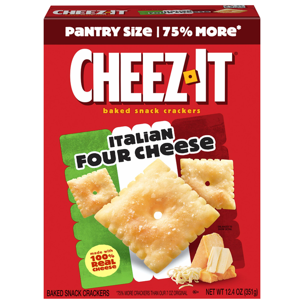 ピーナッツ　じっくり4 Cheez-It Italian Four Cheese Baked Snack Crackers | Hy-Vee