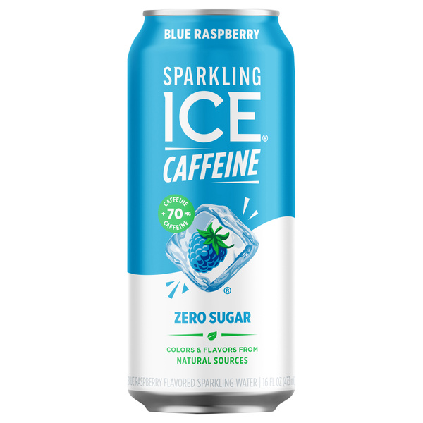 Sparkling ICE Caffeine, Blue Raspberry Flavored Sparkling Water