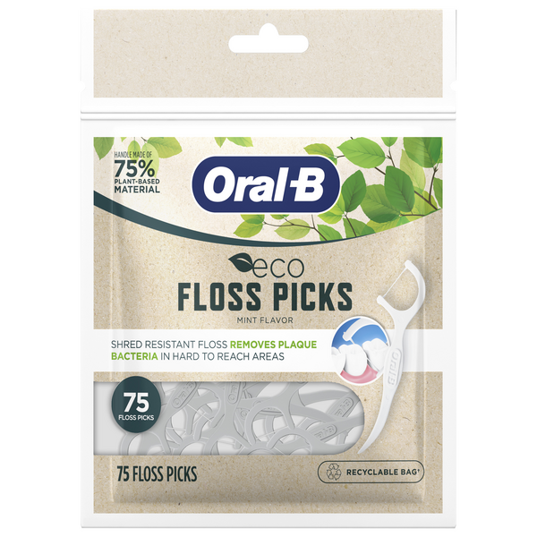 Oral−B D6015255XP Oral-B Eco Floss Picks, Mint Flavor | Hy-Vee Aisles Online Grocery