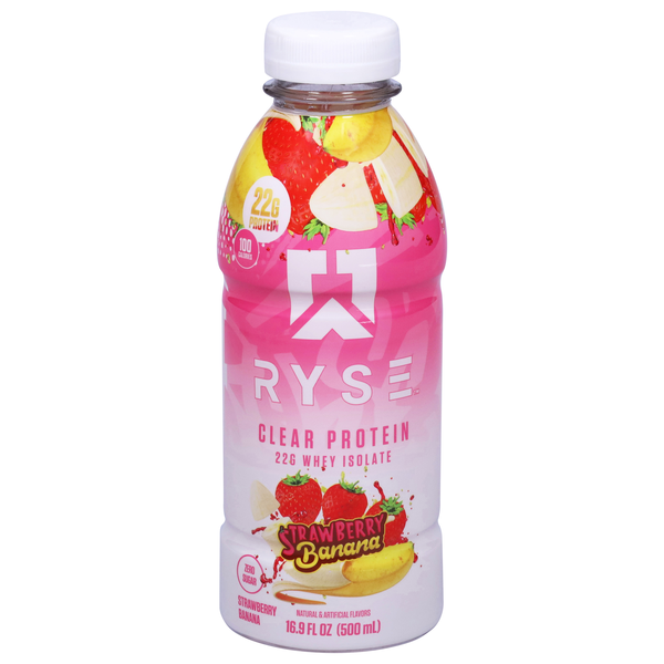 Ryse Clear Whey RTD Protein, Strawberry Banana | Hy-Vee Aisles