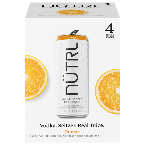 うなまる* NUTRL Orange Vodka Seltzer 4Pk | Hy-Vee Aisles Online Grocery Shopping