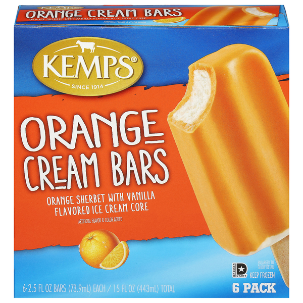 Kemps Orange Cream Bars, 6-2.5 fl oz Bars | Hy-Vee Aisles Online