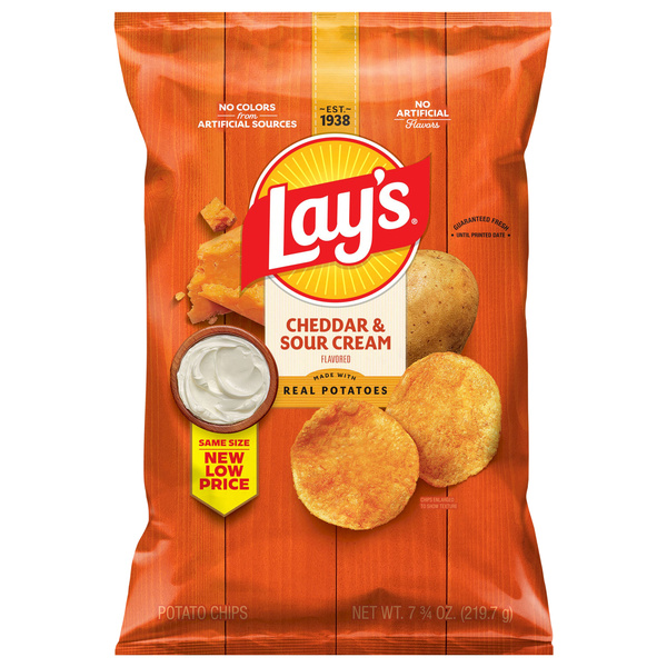 Lay's Cheddar & Sour Cream Flavored Potato Chips | Hy-Vee Aisles