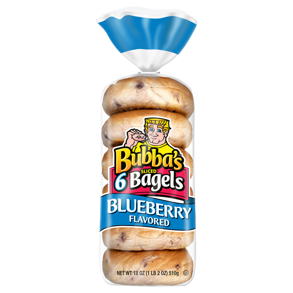 Bubba's Sliced Bagels Blueberry 6Ct | Hy-Vee Aisles Online