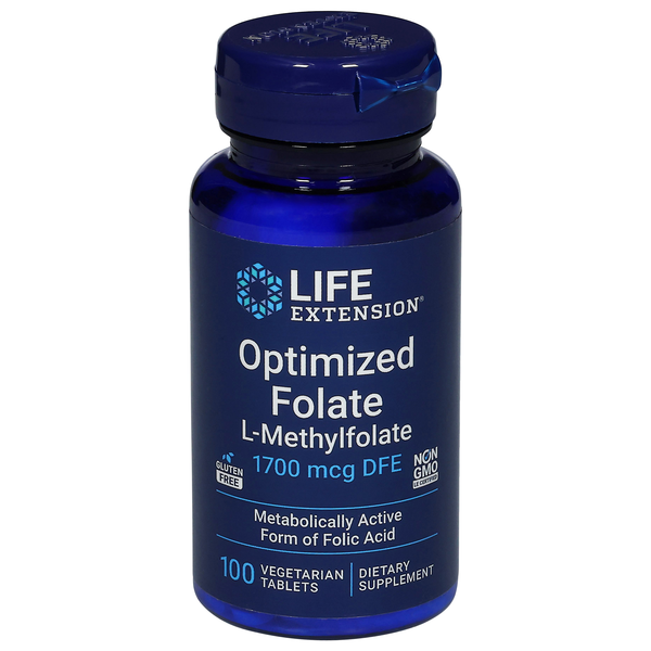Life Extension Optimized Folate, L-Methylfolate, 10000 McG, Vegetarian ...