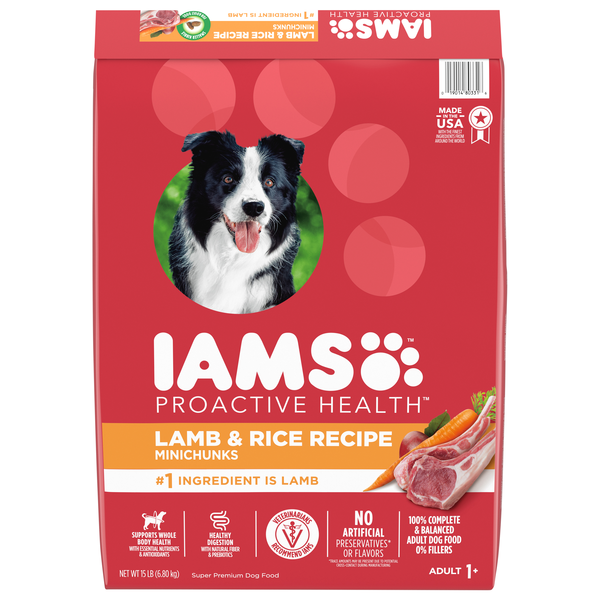 IAMS Proactive Health Lamb Rice Recipe Adult 1+ Years Super