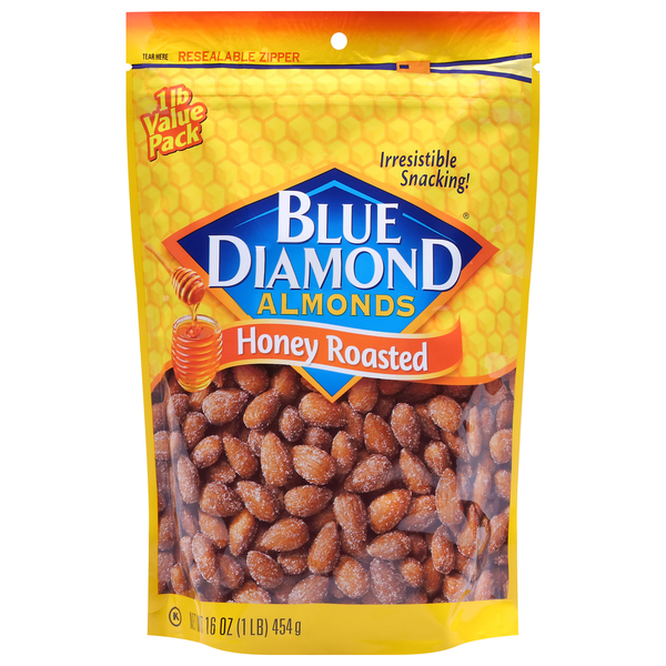 Blue Diamond Honey Roasted Flavored Almonds, 16 Oz. | Hy-Vee Aisles ...