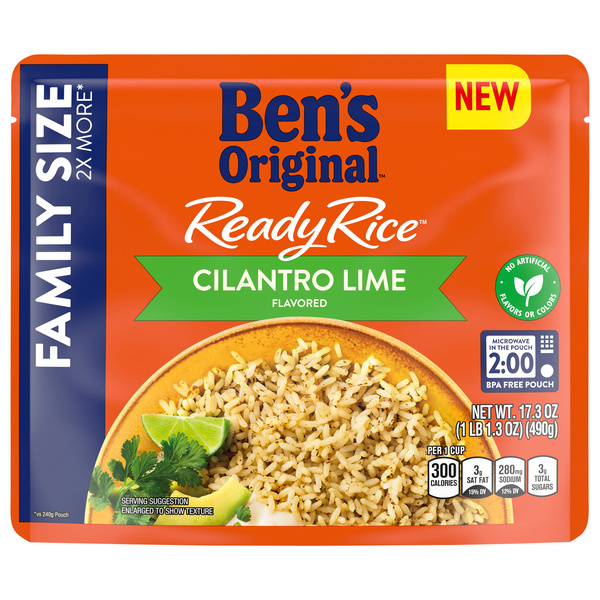 Ben's Original Ready Rice Cilantro Lime Flavored Family Size | Hy-Vee ...
