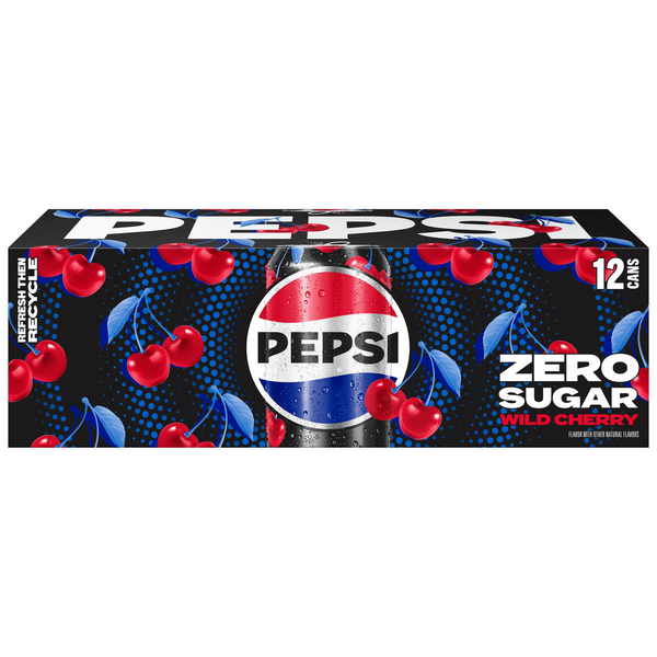 Pepsi Wild Cherry Zero Sugar Soda 12 Pack | Hy-Vee Aisles Online