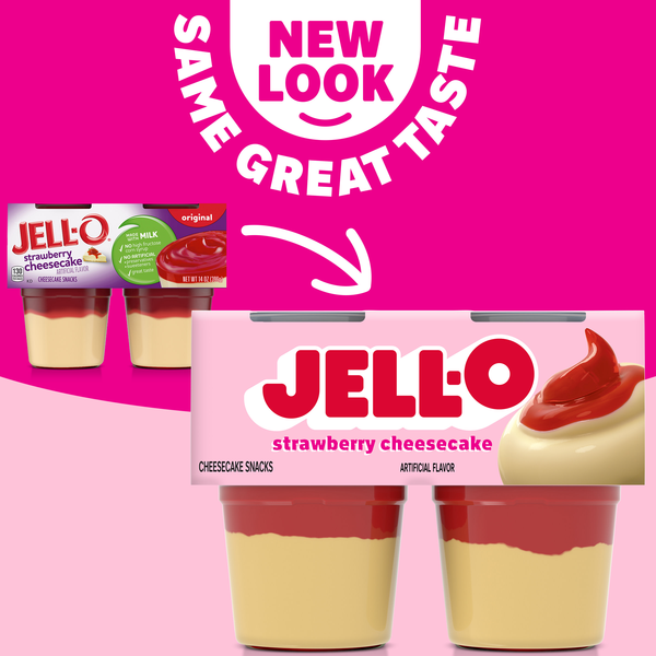 Jell-O Strawberry Cheesecake Pudding 4Ct | Hy-Vee Aisles Online