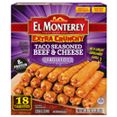 El Monterey Taquitos, Beef & Cheese, Taco Seasoned, Extra Crunchy 18Ct