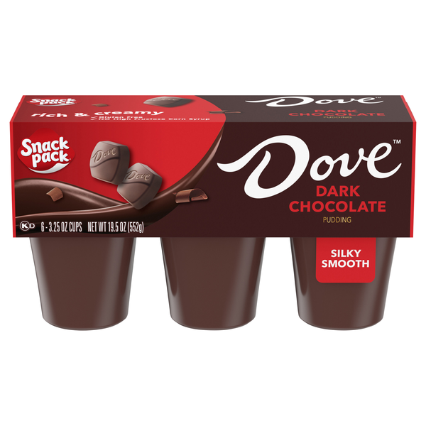 Snack Pack Dove Dark Chocolate Pudding, 6-3.25 oz Cups | Hy-Vee