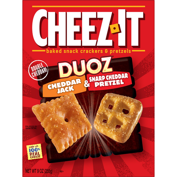 Cheez-It Duoz Cheddar Jack & Sharp Cheddar Pretzel Snack Crackers