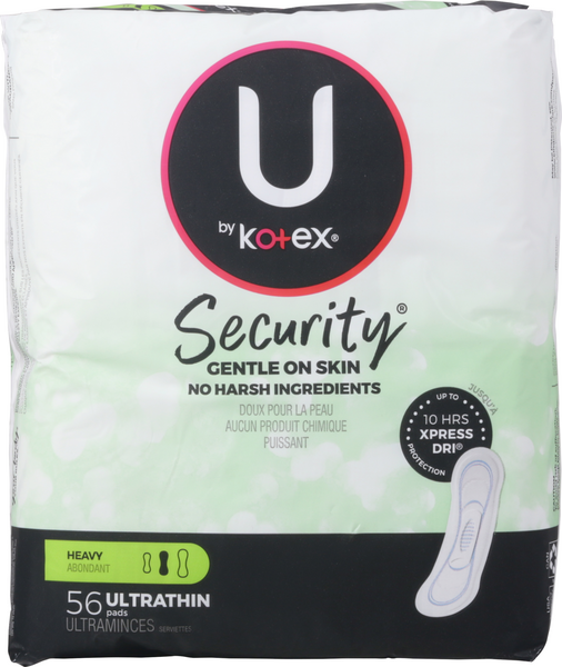 U By Kotex Security Ultra Thin Long Pads Hy Vee Aisles Online Grocery Shopping