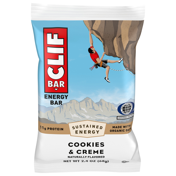 CLIF BAR - Cookies & Creme Flavor - Made with Organic Oats