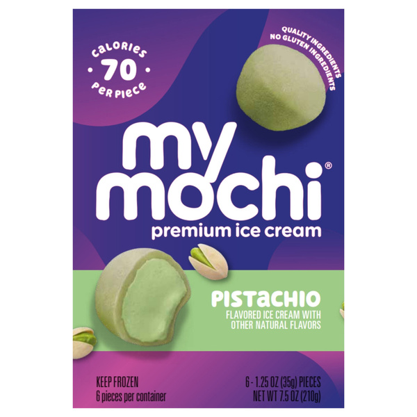 My Mochi Pistachio Ice Cream, 6-1.25 oz Pieces | Hy-Vee Aisles