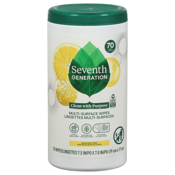 Seventh Generation Lemon Zest Scent Multi-Surface Wipes | Hy-Vee