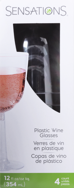 Sensations Wine Glasses, Plastic, 12 Fluid Ounce
