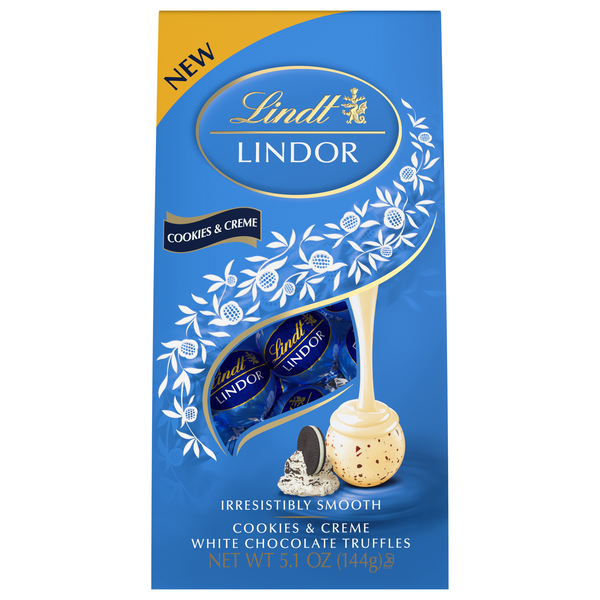 Lindt LINDOR Cookies and Creme White Chocolate Candy Truffles, 5.1