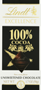 Lindt Excellence Unsweetened Chocolate, 100% Cocoa