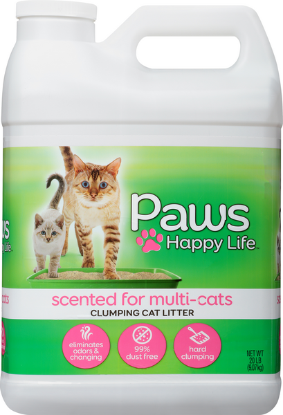 Paws Happy Life Scented For Multi-Cat Clumping Cat Litter 20 lb Jug