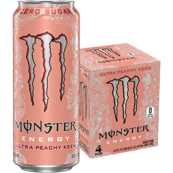 わいわいページ Monster Ultra, Peachy Keen 4pk | Hy-Vee Aisles Online Grocery Shopping